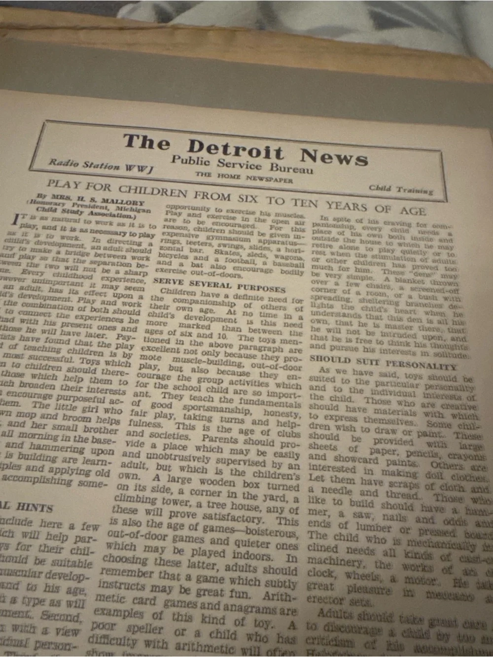 Vintage Detroit News Public Service Bureau Child Training Packet 16 Sheets WWJ‎